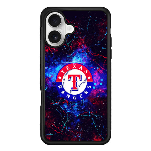 Texas Rangers Abstract iPhone 16 Plus Case | Durable Protective Rubber Cover