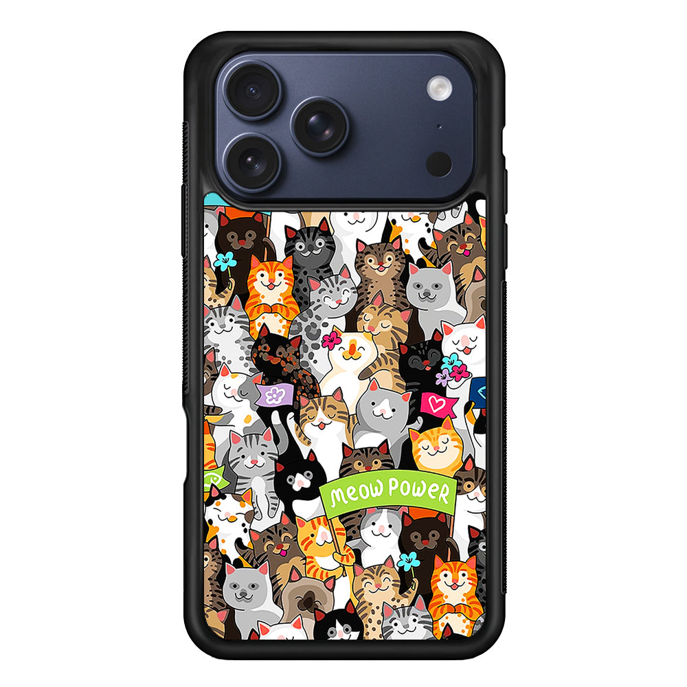 Cute Cats Meow Power iPhone 17 Pro Max Case | Slim Protective Cover for iPhone 17 Pro Max