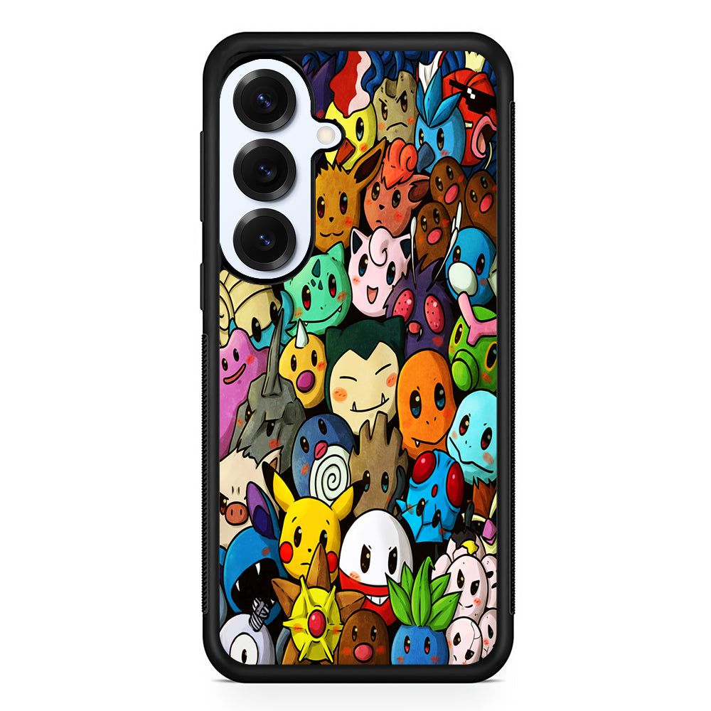 Bunch of Cute Pokemon Samsung Galaxy S25 Plus Case | Slim Rubber Cover for Samsung Galaxy S25 Plus