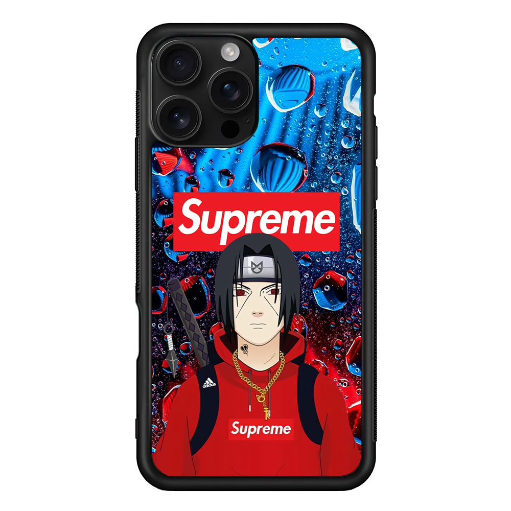 Supreme Itachi Flying Water iPhone 16 Pro Case | Slim Rubber Case for iPhone 16 Pro