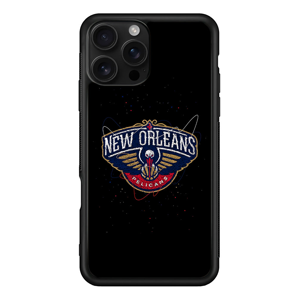 New Orleans Pelicans Abstract iPhone 16 Pro Case | Durable Protective Case for iPhone 16 Pro