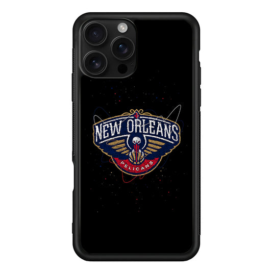 New Orleans Pelicans Abstract iPhone 16 Pro Case | Durable Protective Case for iPhone 16 Pro