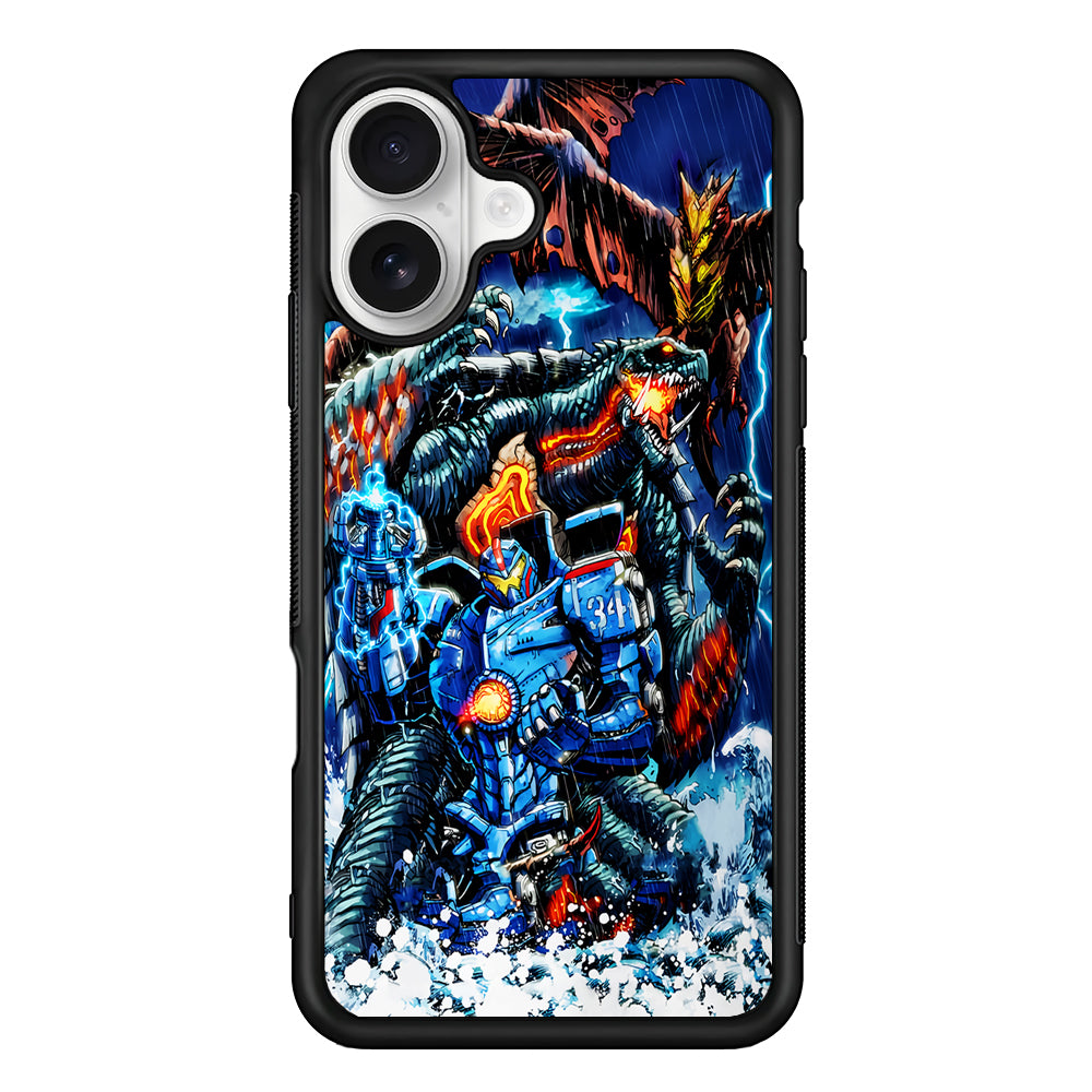 Gamera VS Pacific Rim iPhone 16 Plus Case | Durable Protective Rubber Cover
