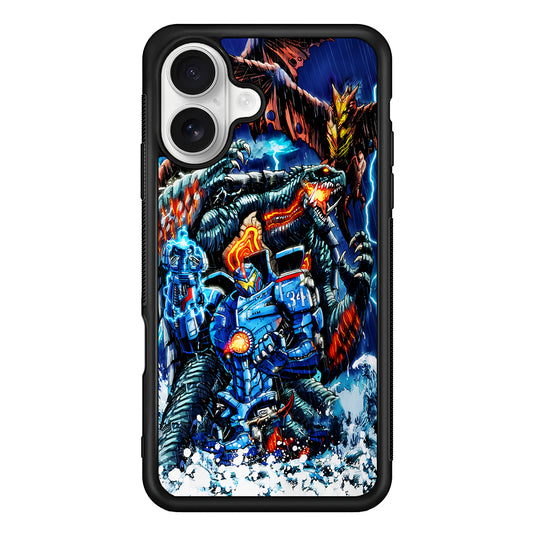 Gamera VS Pacific Rim iPhone 16 Plus Case | Durable Protective Rubber Cover