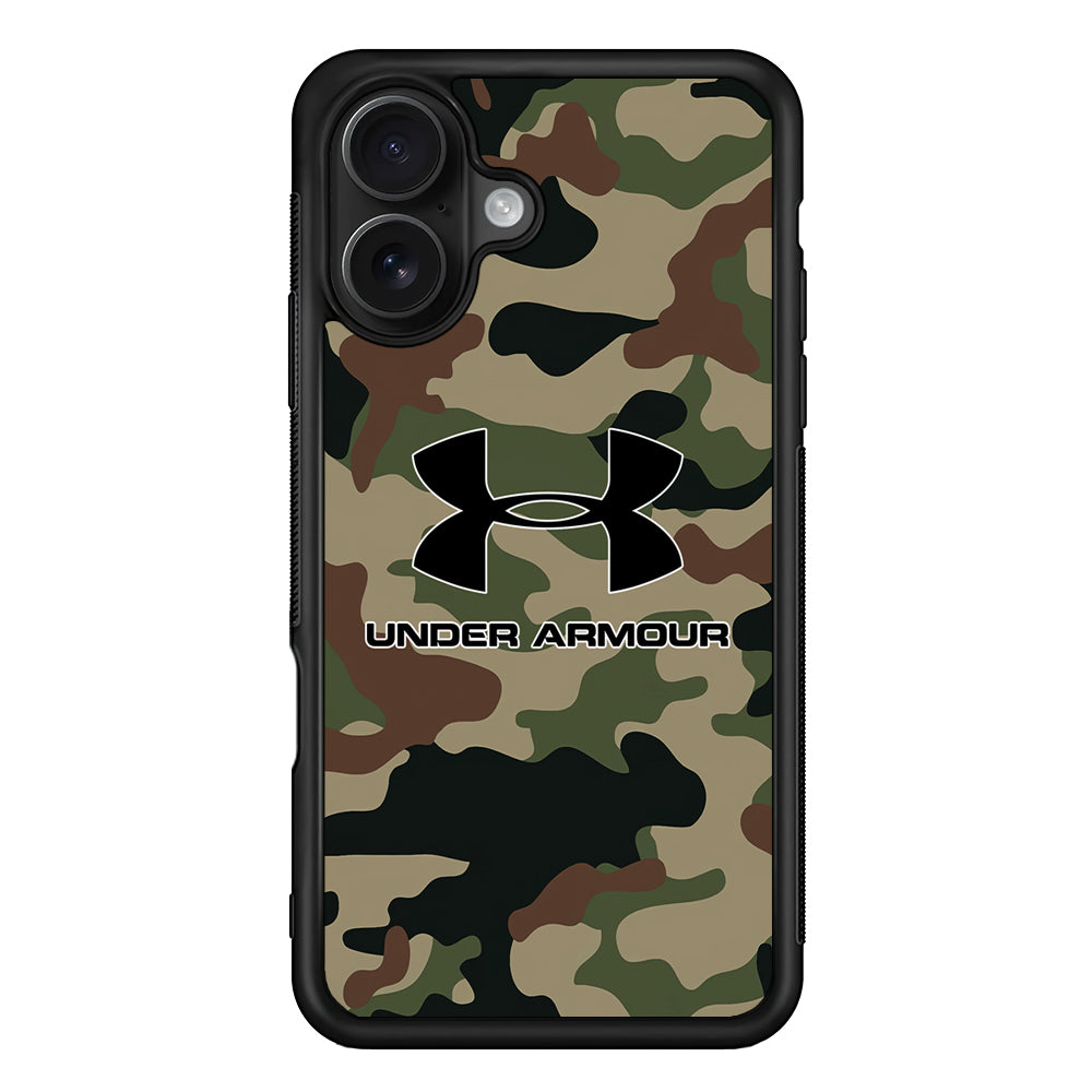 Under Armour Green Camo iPhone 16 Case | Slim Rubber Case for iPhone 16