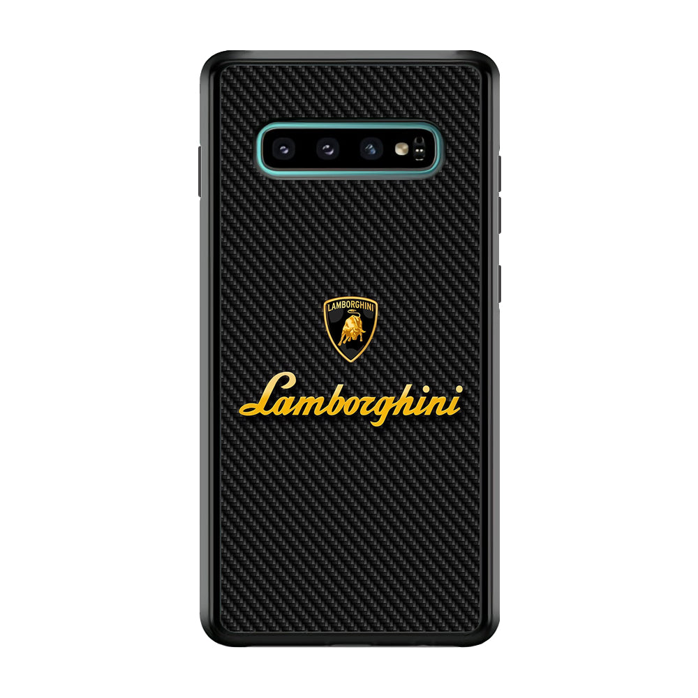 Lamborghini Black Carbon Logo Samsung Galaxy S10 Plus Case | Slim Rubber Case for Samsung Galaxy S10 Plus
