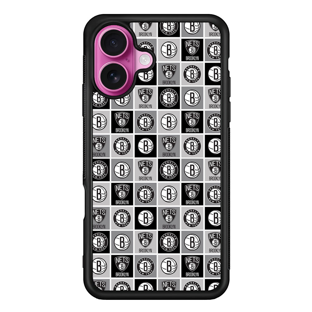 Brooklyn Nets Pattern iPhone 17 Case | Slim Protective Rubber Phone Cover