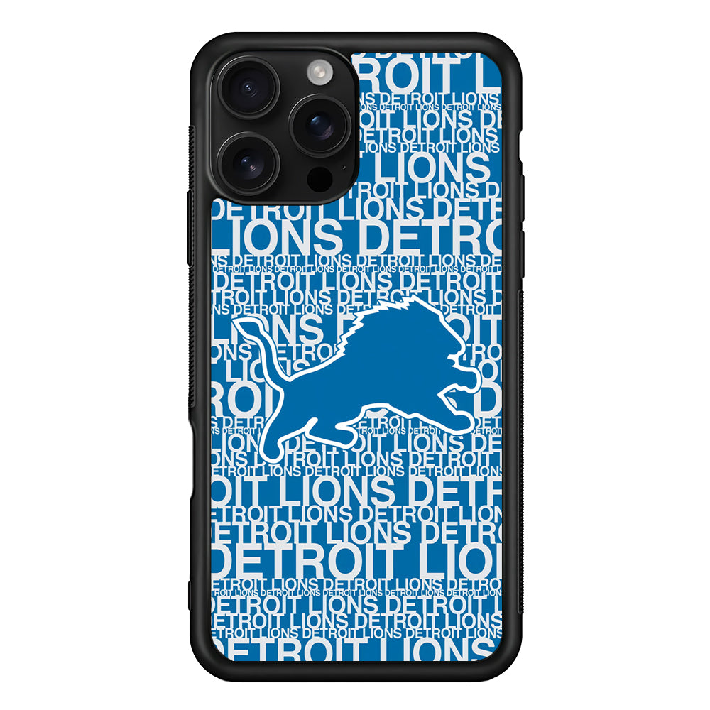 Detroit Lions Pattern iPhone 16 Pro Case | Durable Protective Case for iPhone 16 Pro
