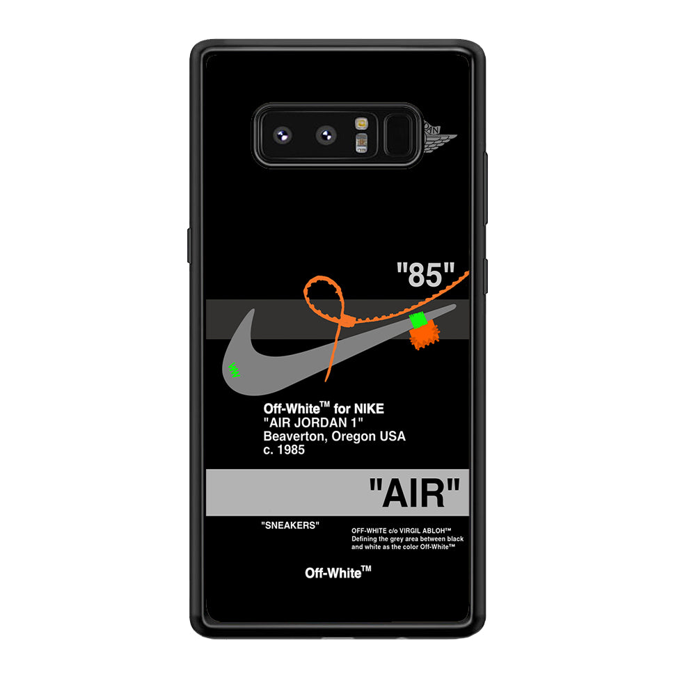 Off White x Nike Air Jordan Black Samsung Galaxy Note 8 Case | Slim Rubber Case for Samsung Galaxy Note 8