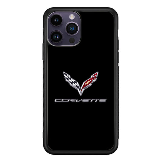 Chevrolet Corvette Logo Black iPhone 14 Pro Max Case | Slim Rubber Case for iPhone 14 Pro Max