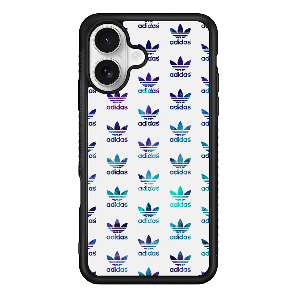Adidas Logo Space Pattern iPhone 16 Plus Case – Slim Fit Protective Phone Case