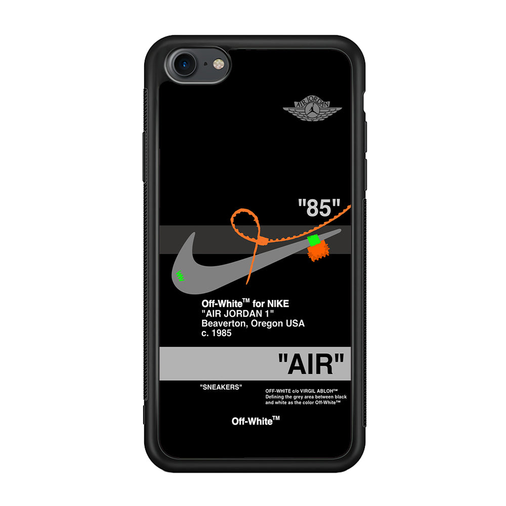 Off White x Nike Air Jordan Black iPhone 8 Case | Slim Rubber Case for iPhone 8