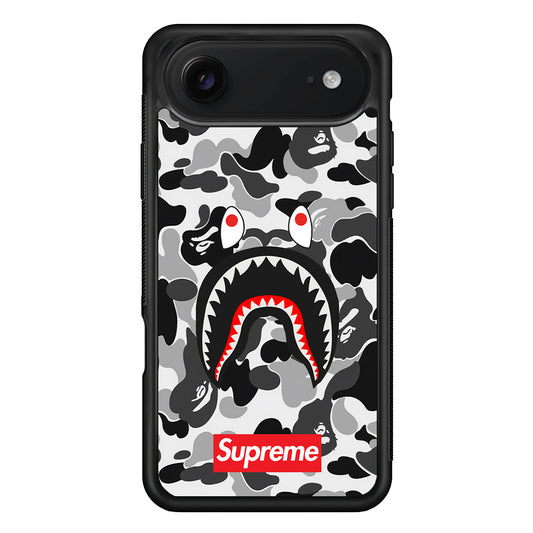 Bape Supreme Black Camo iPhone 17 Air Case | Slim Rubber Case for iPhone 17 Air