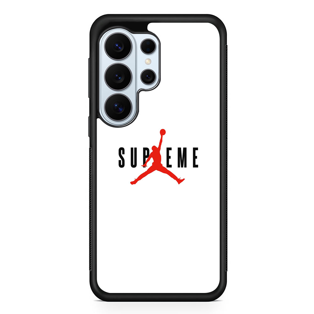 Jordan X Supreme White Background Samsung Galaxy S26 Ultra Case | Protective Phone Cover