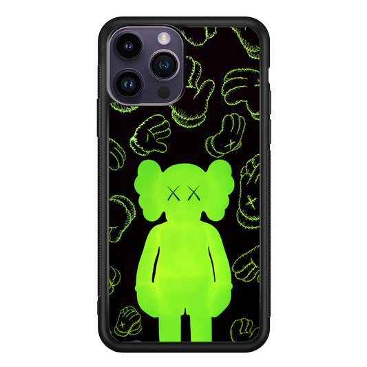 Kaws Doll Glowing Green iPhone 14 Pro Max Case | Slim Rubber Case for iPhone 14 Pro Max