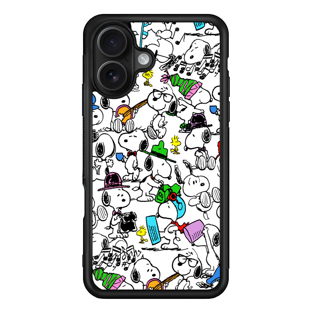 Snoopy and All His Activities iPhone 16 Case - Oxvistore