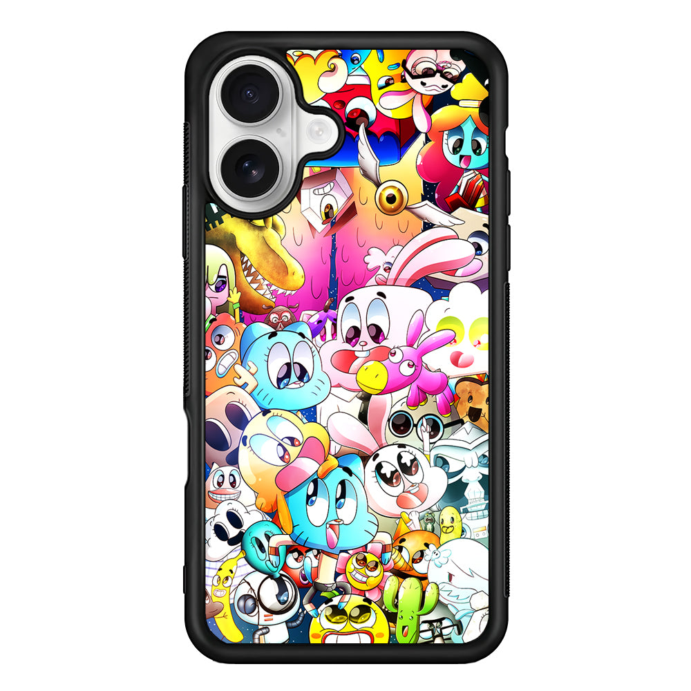The Amazing World of Gumball Character iPhone 16 Plus Case | Durable Protective Rubber Cover