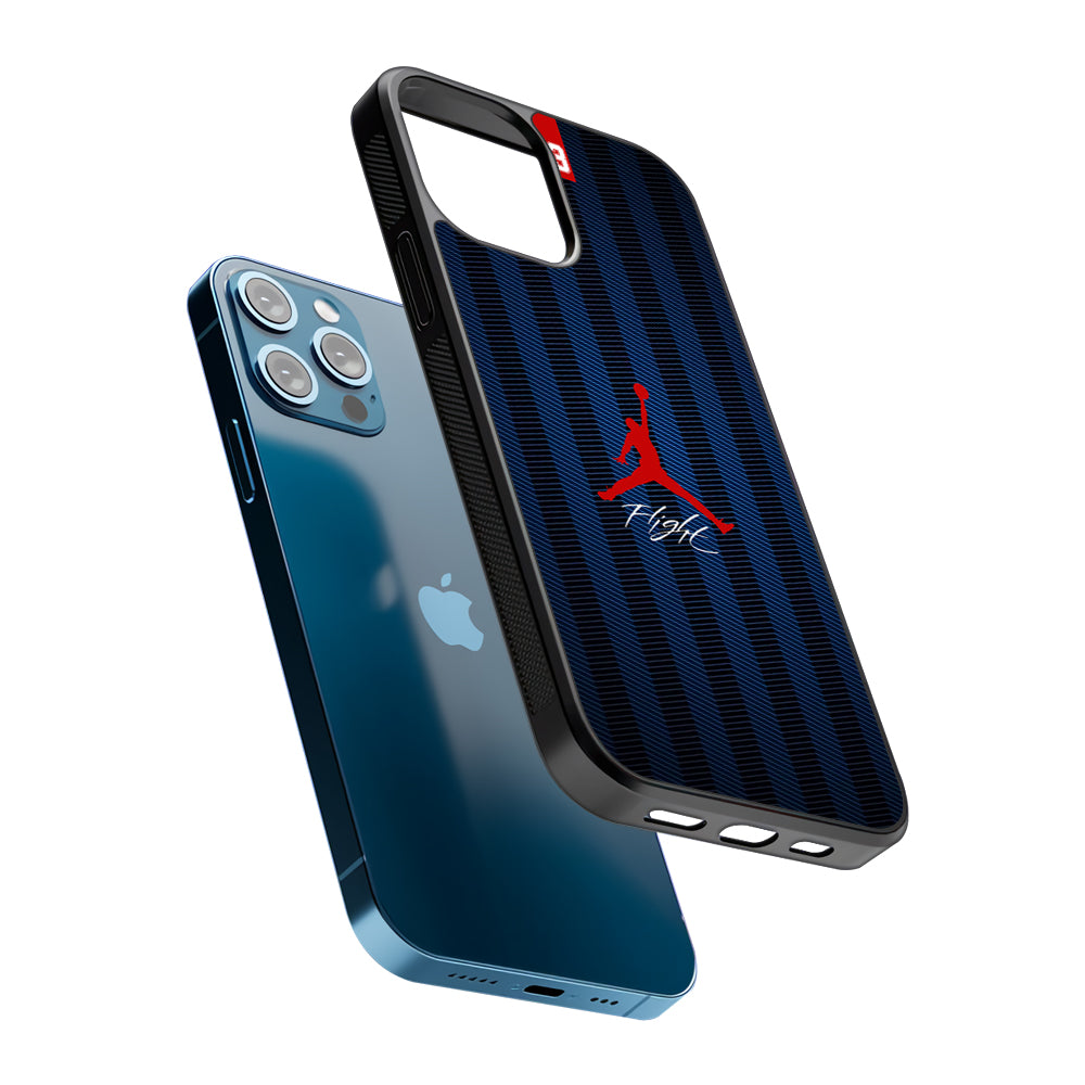 Air Jordan Deep Blue Art Line 2D Rubber Phone Case | Slim Protective Phone Case