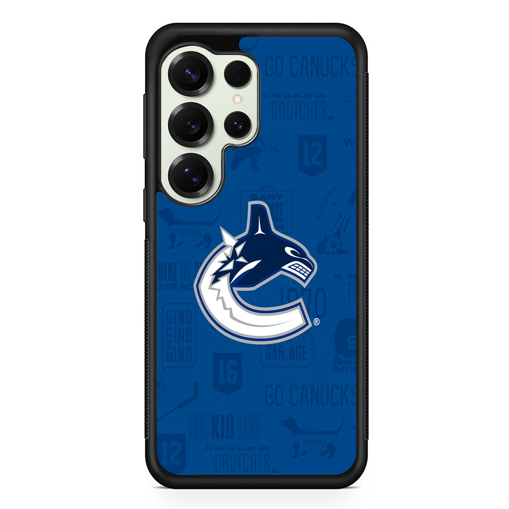 Vancouver Canucks Pattern Samsung Galaxy S25 Ultra Case | Durable Rubber Case for Samsung Galaxy S25 Ultra