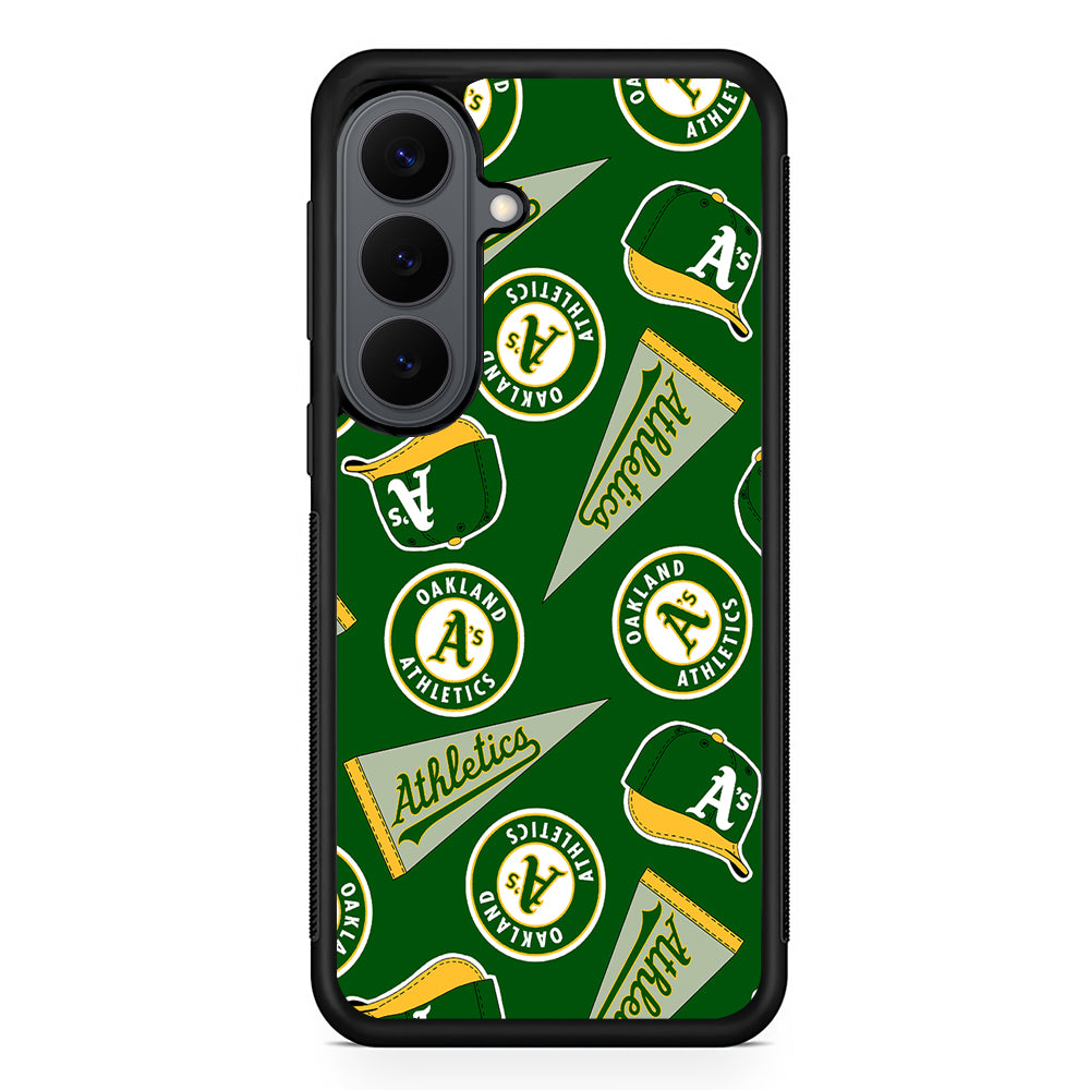 Oakland Athletics Pattern Samsung Galaxy S26 Plus Case | Slim Rubber Case for Samsung Galaxy S26 Plus