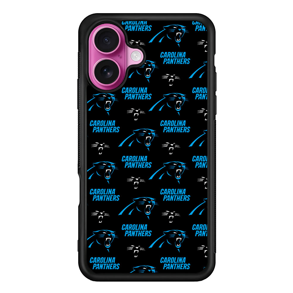 Carolina Panthers Logo Pattern iPhone 17 Case | Slim Protective Rubber Phone Cover