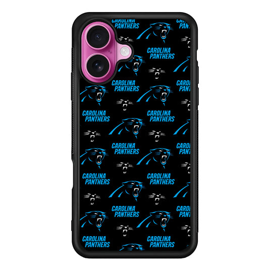Carolina Panthers Logo Pattern iPhone 17 Case | Slim Protective Rubber Phone Cover