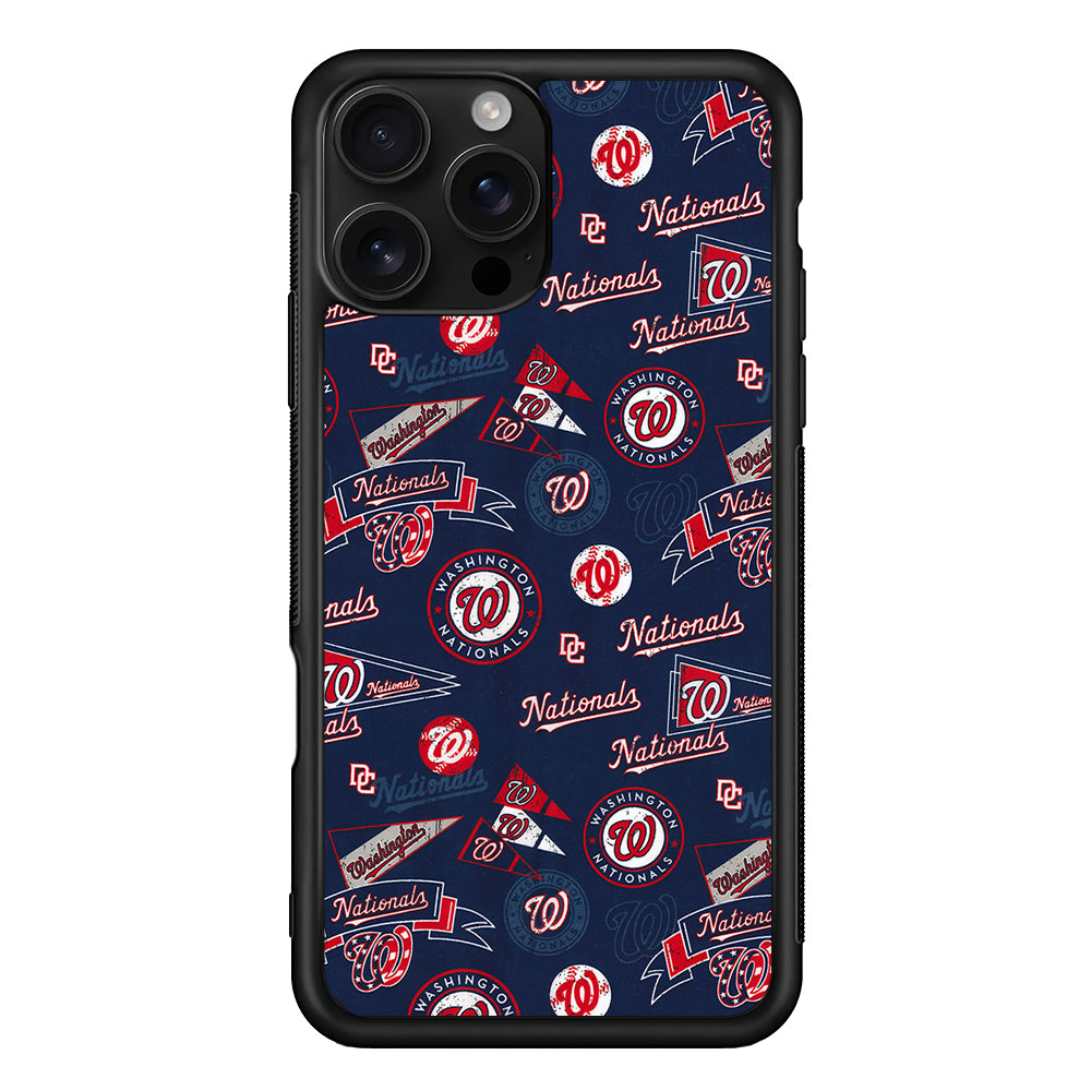 Washington Nationals Pattern iPhone 16 Pro Case | Durable Protective Case for iPhone 16 Pro