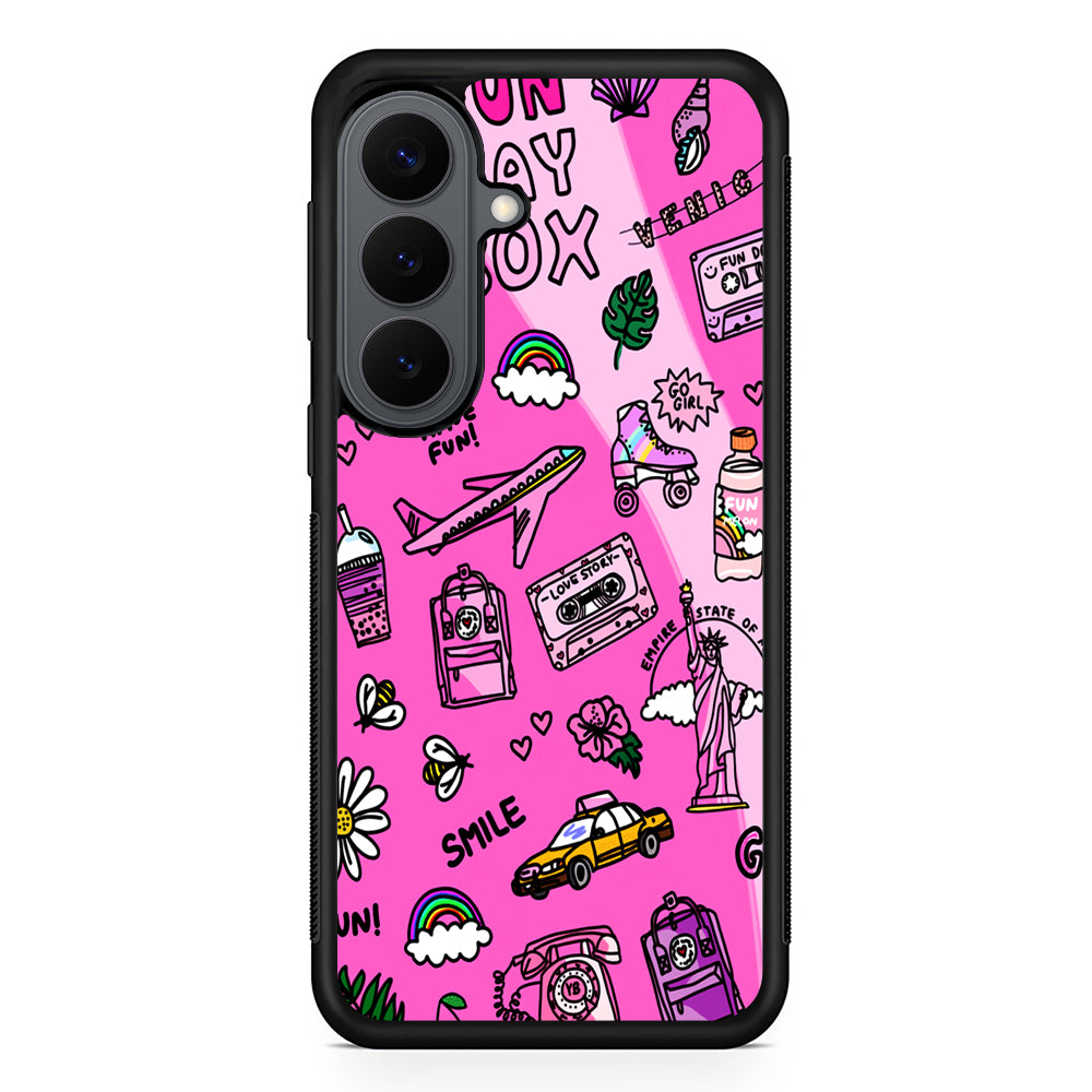 Pink Cute Girly Pattern Samsung Galaxy S26 Plus Case | Slim Rubber Case for Samsung Galaxy S26 Plus