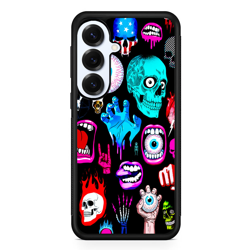 Hand Drawn Halloween Doodles Samsung Galaxy S25 Plus Case | Slim Rubber Cover for Samsung Galaxy S25 Plus