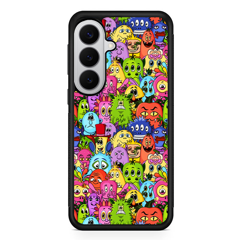 Monster Alien Cartoon Doodle Samsung Galaxy S26 Case | Protective Rubber Cover