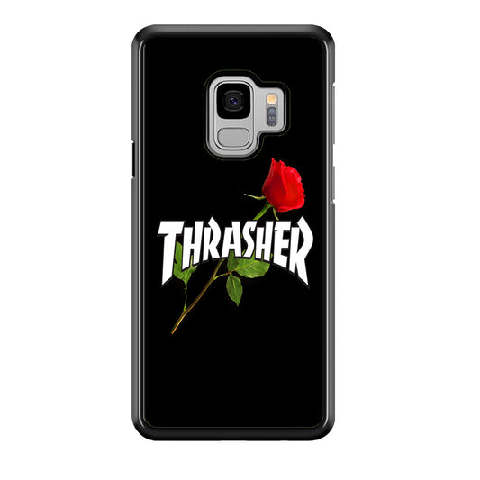 Thrasher Black Rose Flower Samsung Galaxy S9 Case | Slim Rubber Case for Samsung Galaxy S9