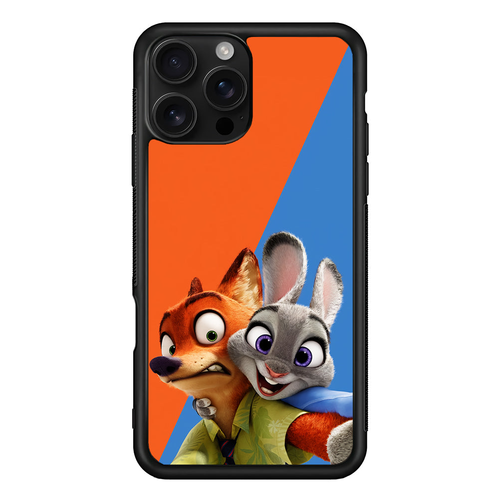 Zootopia Nick and Judy Selfie iPhone 16 Pro Case | Durable Protective Case for iPhone 16 Pro