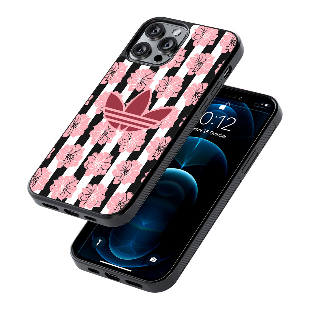 Adidas Pink Flowers 2D Rubber Phone Case | Slim Protective Phone Case