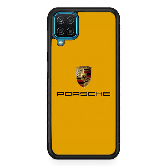 Porsche Car Logo Yellow Samsung Galaxy A12 Case | Slim Rubber Case for Samsung Galaxy A12