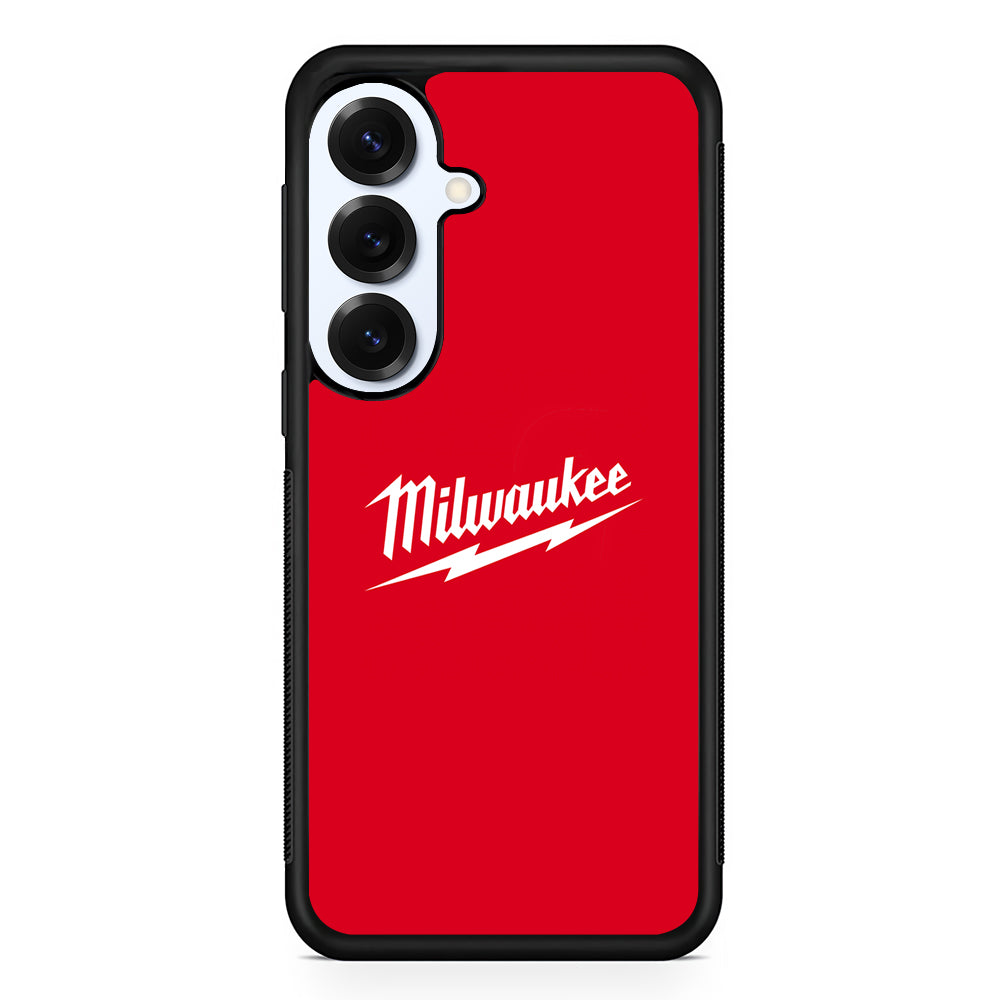 Milwaukee Tool Red Background Samsung Galaxy S25 Plus Case | Slim Rubber Case for Samsung Galaxy S25 Plus
