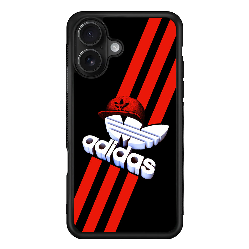 Adidas Logo Stripe Red Hat iPhone 16 Case - Oxvistore