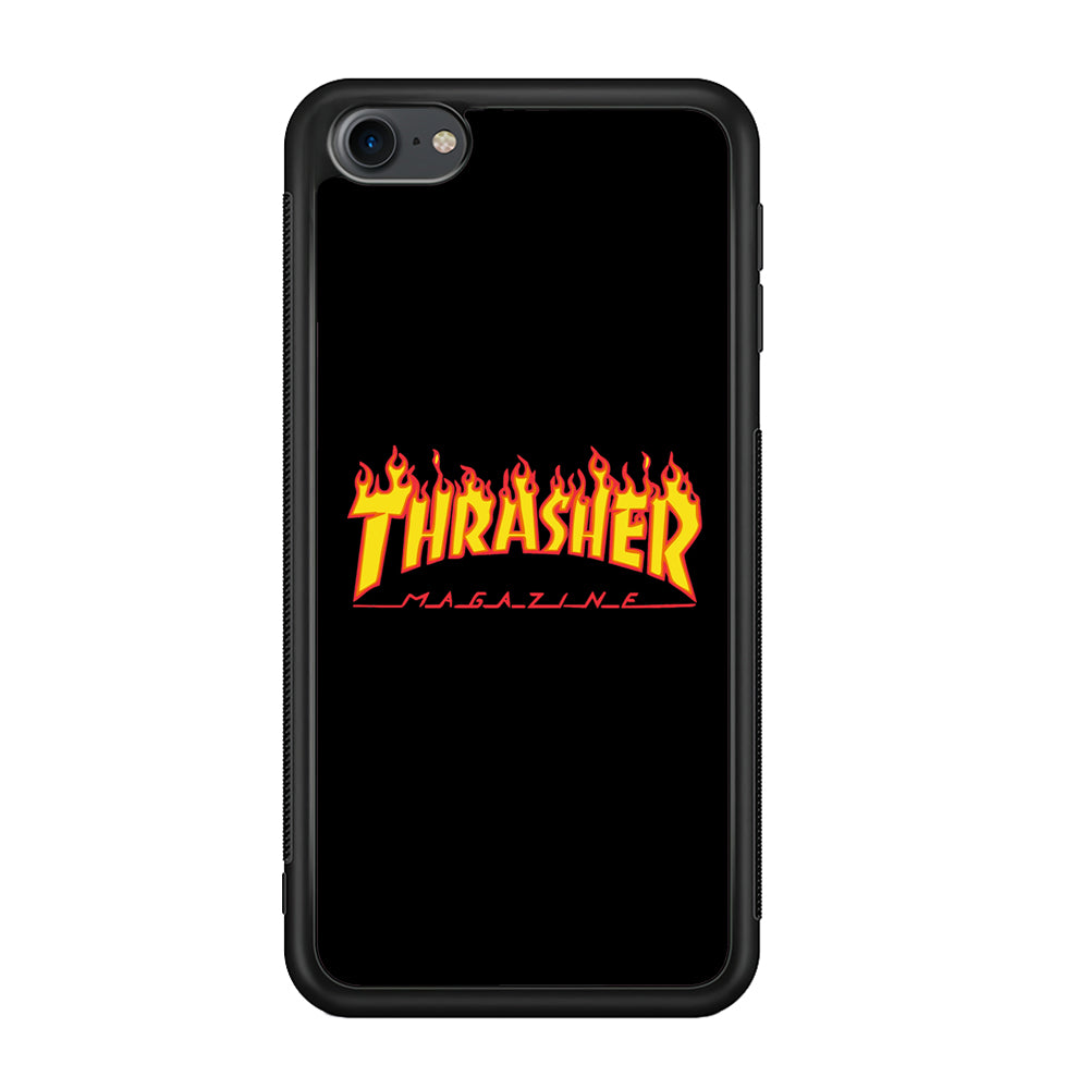 Thrasher Magazine Black Simple Fire iPod Touch 6 Case | Slim Rubber Case for iPod Touch 6