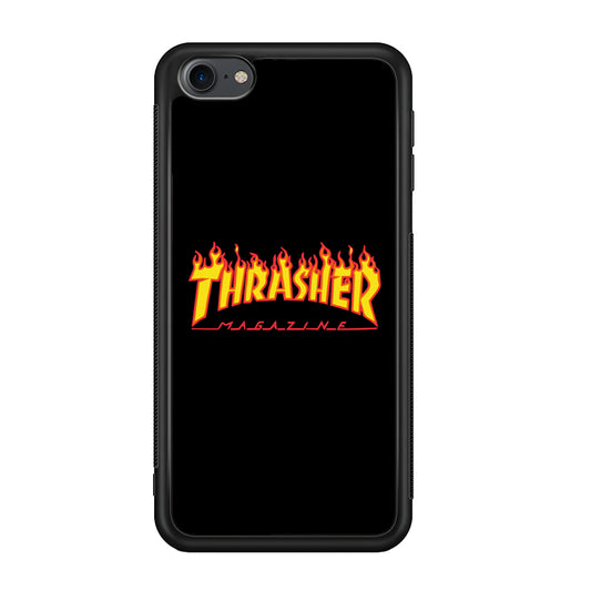 Thrasher Magazine Black Simple Fire iPod Touch 6 Case | Slim Rubber Case for iPod Touch 6
