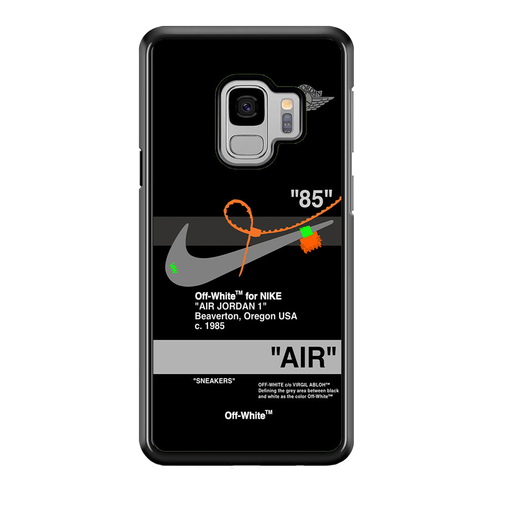 Off White x Nike Air Jordan Black Samsung Galaxy S9 Case | Slim Rubber Case for Samsung Galaxy S9
