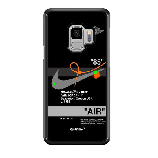 Off White x Nike Air Jordan Black Samsung Galaxy S9 Case | Slim Rubber Case for Samsung Galaxy S9