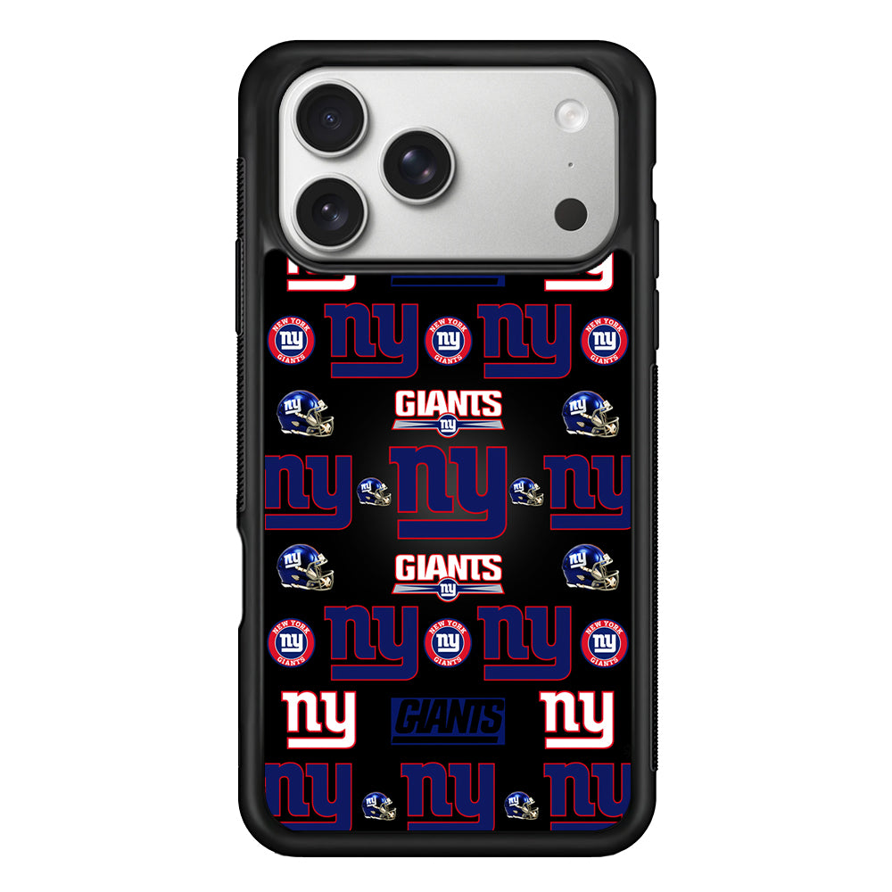 New York Giants Logo Pattern iPhone 17 Pro Case | Slim Rubber Case for iPhone 17 Pro