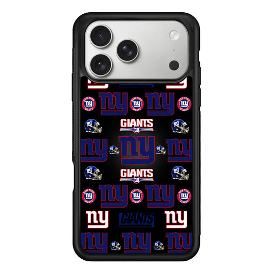 New York Giants Logo Pattern iPhone 17 Pro Case | Slim Rubber Case for iPhone 17 Pro