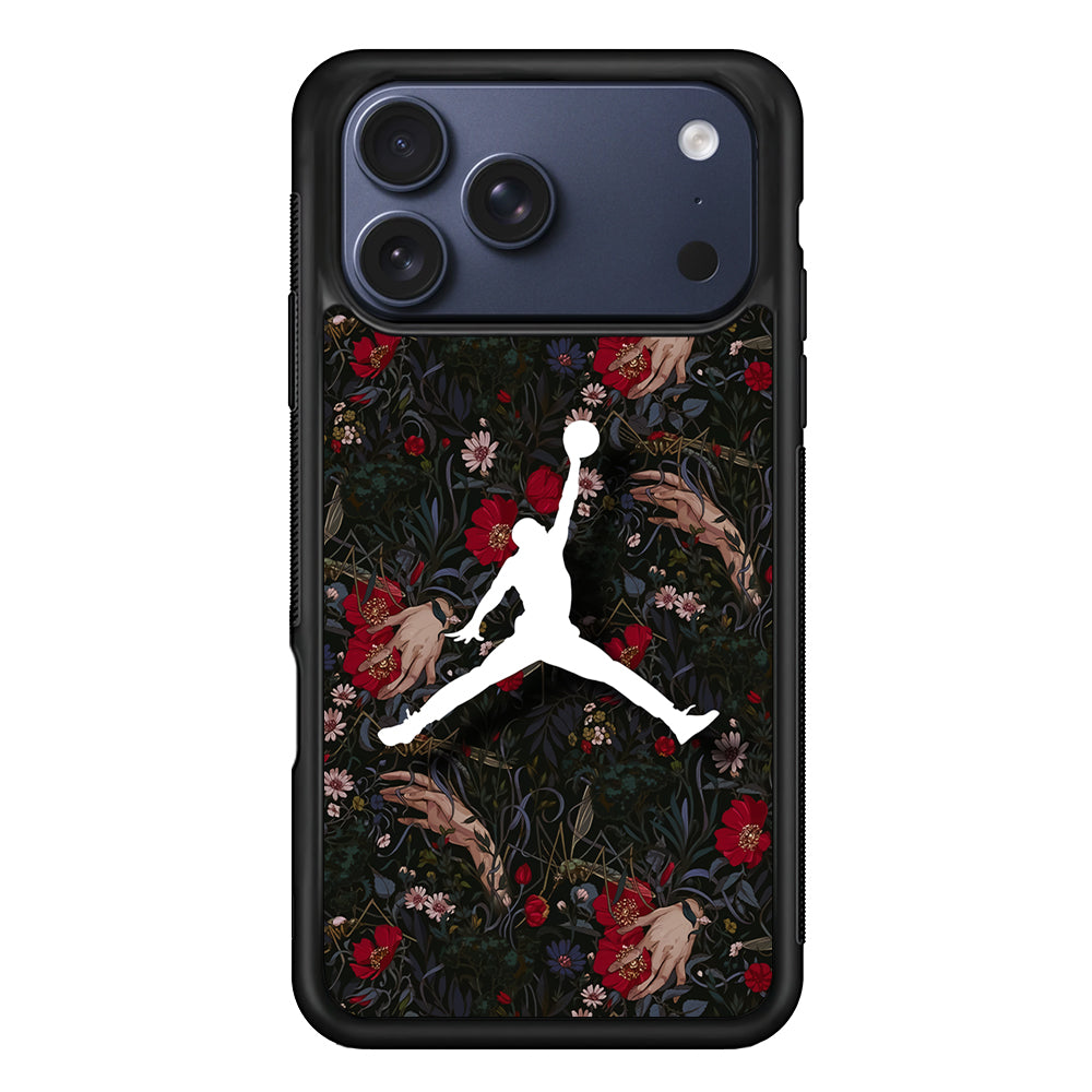Air Jordan Logo Flower Art iPhone 17 Pro Max Case | Durable Rubber Case for iPhone 17 Pro Max