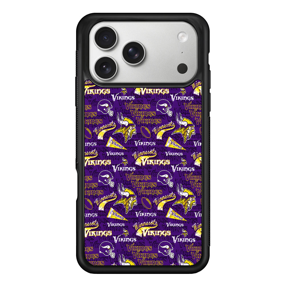 Minnesota Vikings Patterns iPhone 17 Pro Case | Slim Rubber Case for iPhone 17 Pro