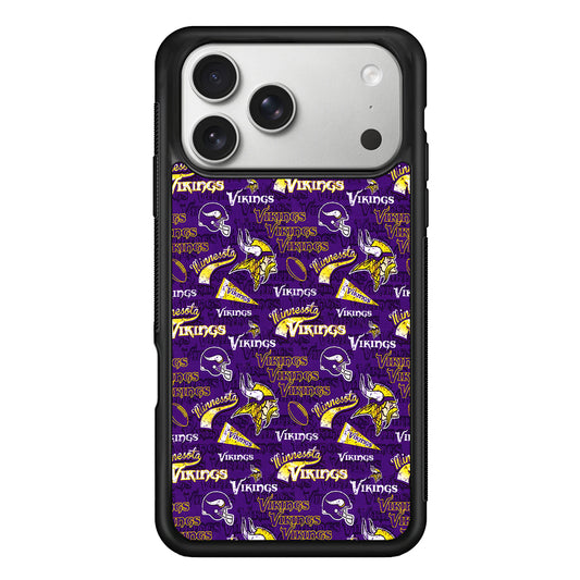 Minnesota Vikings Patterns iPhone 17 Pro Case | Slim Rubber Case for iPhone 17 Pro