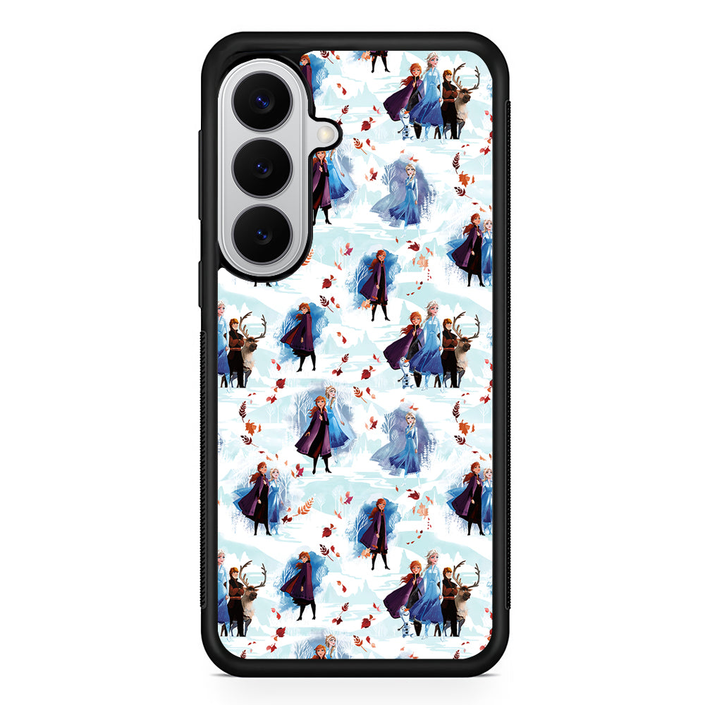 Elsa Anna Frozen Pattern Autumn Samsung Galaxy S26 Case | Protective Rubber Cover