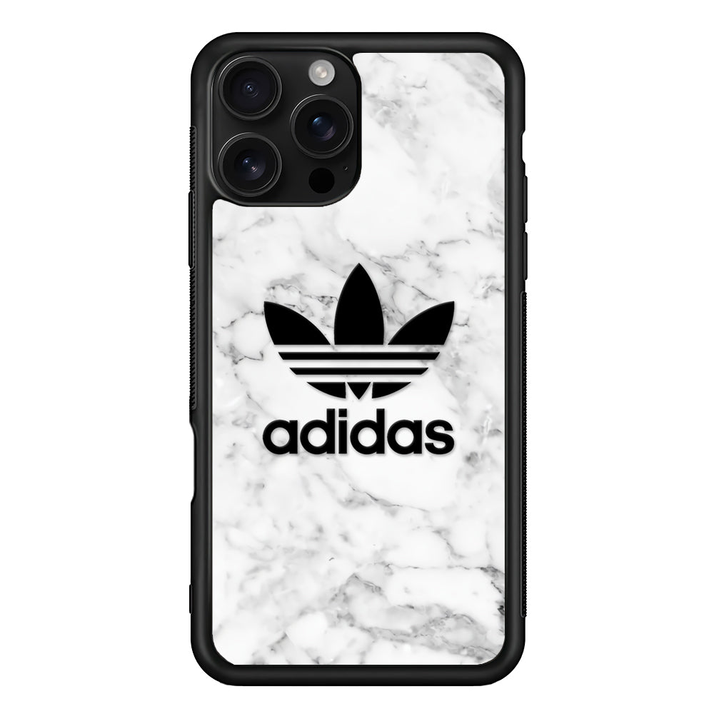 Adidas Marble Backdrop iPhone 16 Pro Case - Stylish Protective Cover for iPhone 16 Pro