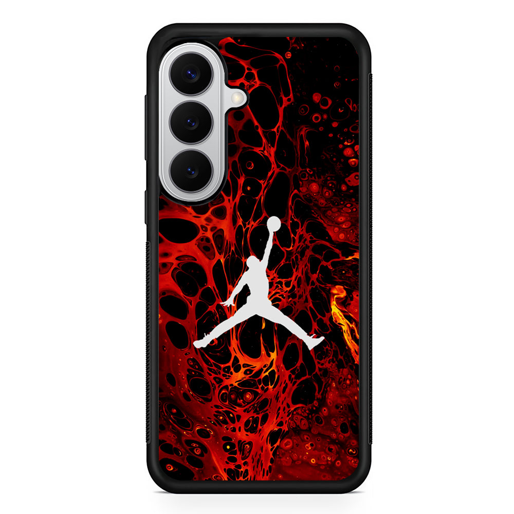 Air Jordan Logo Red Liquid Samsung Galaxy S26 Case | Slim Samsung Galaxy S26 Rubber Case