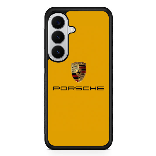 Porsche Car Logo Yellow Samsung Galaxy S26 Case | Slim Rubber Case for Samsung Galaxy S26