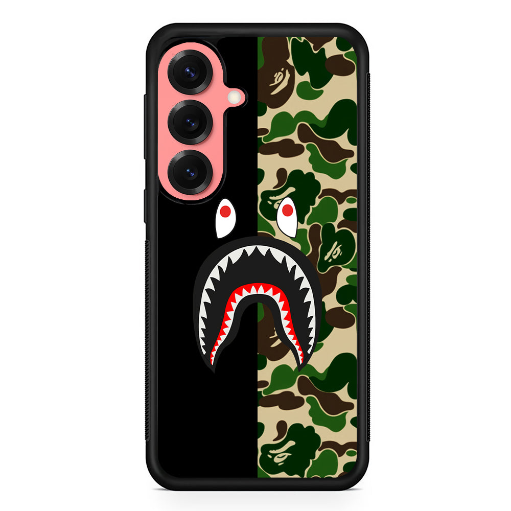 Bape Black Green Camo Samsung Galaxy S25 Case | Slim Rubber Case for Samsung Galaxy S25
